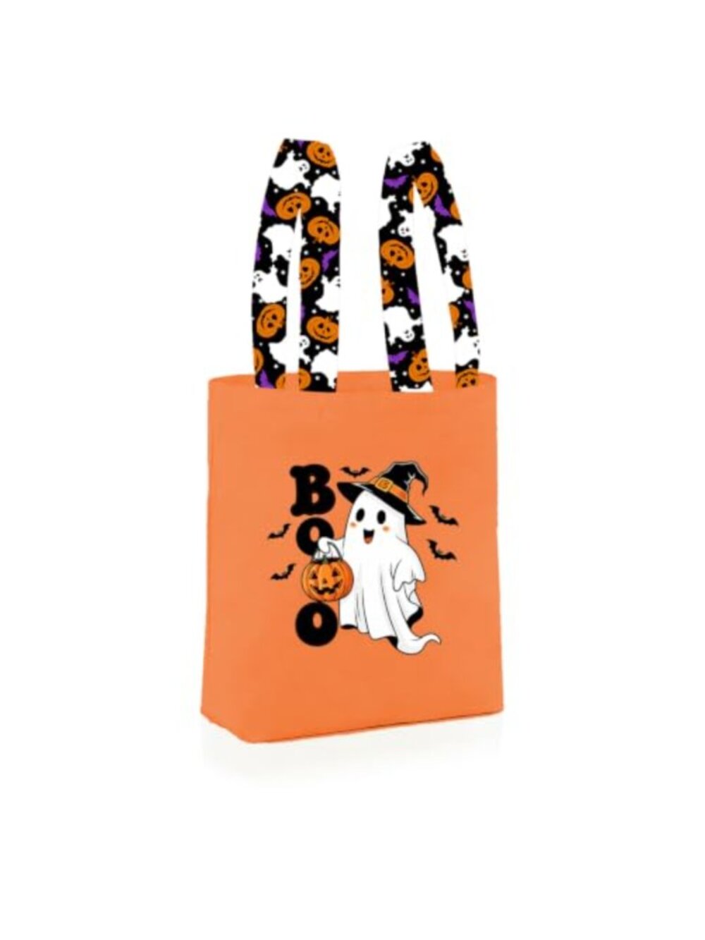 Halloween Tote Bag Natural Canvas Hand-Carry Reusable Candy Bucket